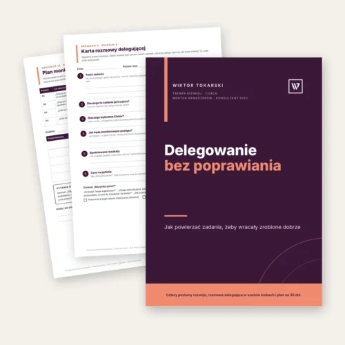 Ebook Delegowanie bez poprawiania dr Wiktora Tokarskiego – okładka i karty z pakietu